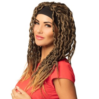 Perruque emily marron et bandeau