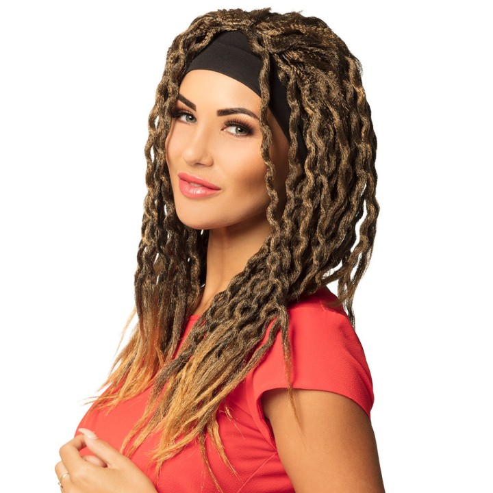 Perruque emily marron et bandeau
