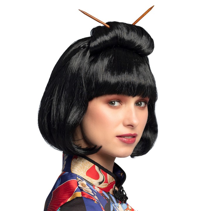 Perruque chinoise courtisane noir