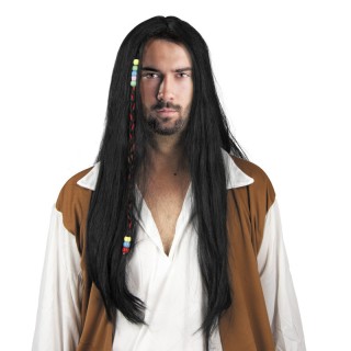 Perruque hippie homme noir