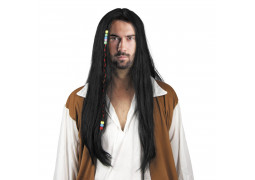 Perruque hippie homme noir