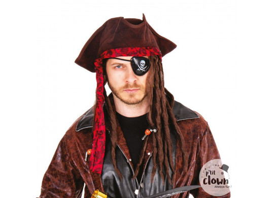 Chapeau pirate avec dreadlocks