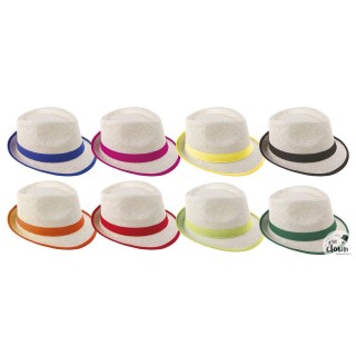 Chapeau de paille borsalino bandeau couleur