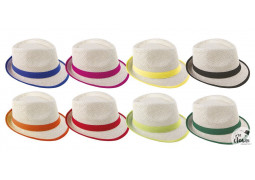 Chapeau de paille borsalino bandeau couleur