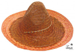 Chapeau paille sombrero mexicain orange