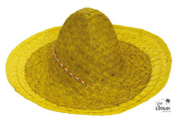 Chapeau paille sombrero mexicain jaune
