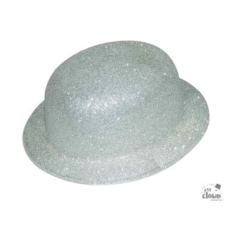Chapeau plastique melon argent