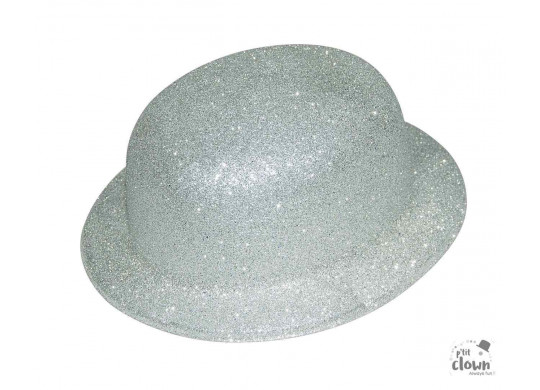 Chapeau plastique melon argent