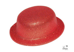 Chapeau plastique melon rouge