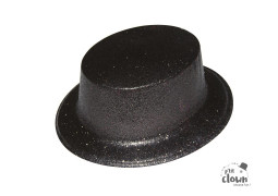 Chapeau plastique haut de forme paillete noir