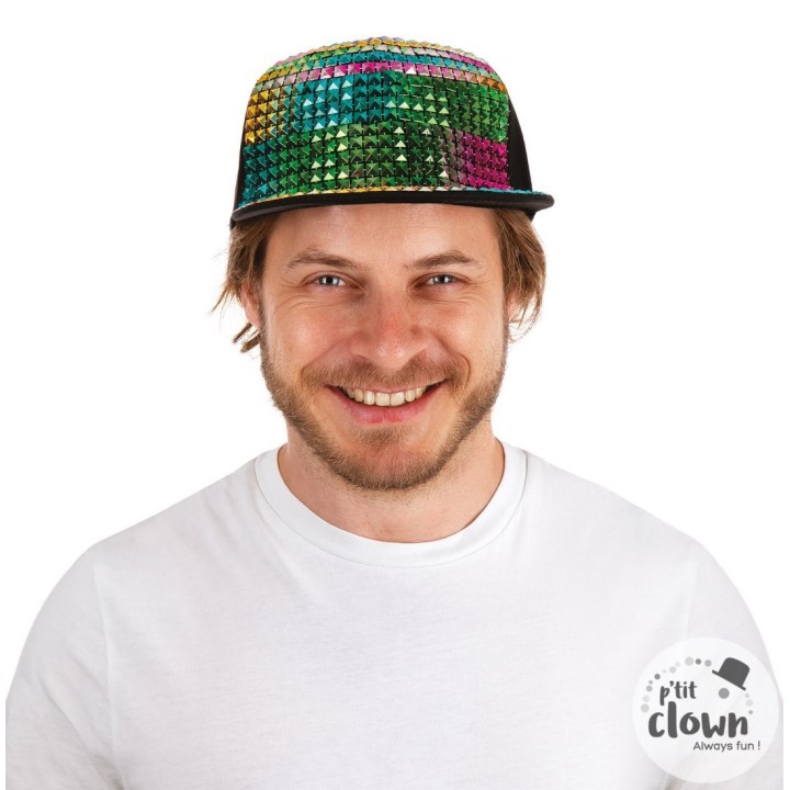 Casquette bling bling multico