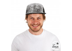 Casquette bling bling argent