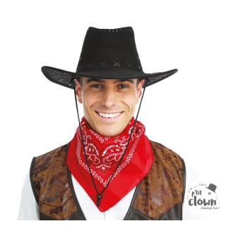 Chapeau cowboy nubuck noir