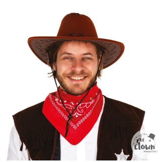 Chapeau cowboy nubuck marron fonce