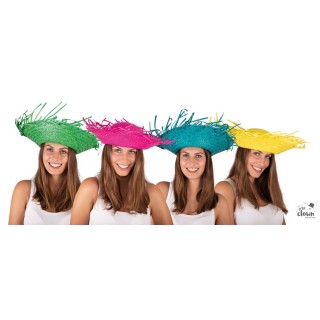 Chapeau paille hawaien couleur