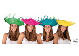 Chapeau paille hawaien couleur