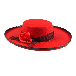 Chapeau femme espagnole rouge