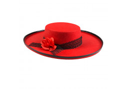 Chapeau femme espagnole rouge