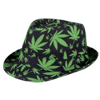 Chapeau borsalino feuille de canabis