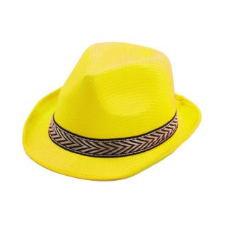 Chapeau tissu borsalino jaune