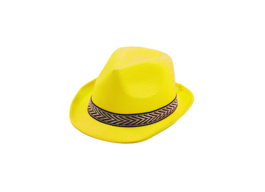 Chapeau tissu borsalino jaune