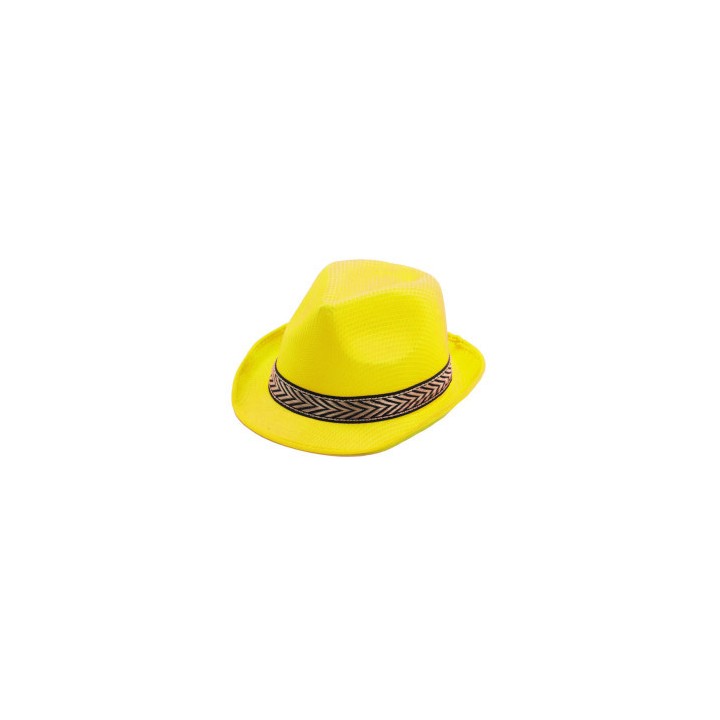 Chapeau tissu borsalino jaune