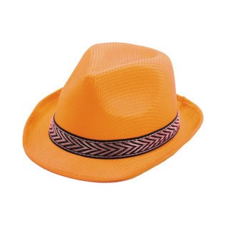 Chapeau tissu borsalino orange