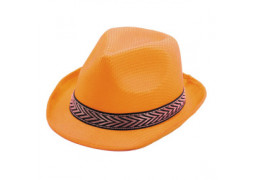 Chapeau tissu borsalino orange