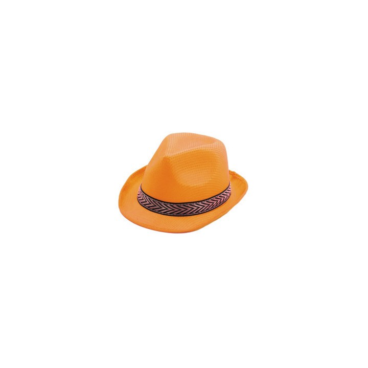 Chapeau tissu borsalino orange