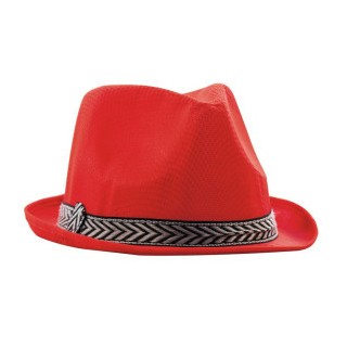 Chapeau tissu borsalino rouge