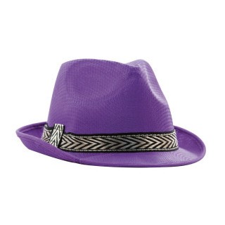 Chapeau tissu borsalino violet