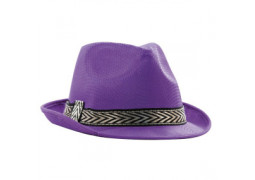 Chapeau tissu borsalino violet