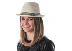 Chapeau tissu borsalino creme