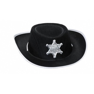 Chapeau feutre sherif enfant noir