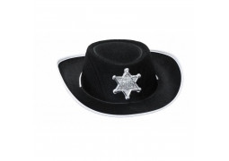 Chapeau feutre sherif enfant noir