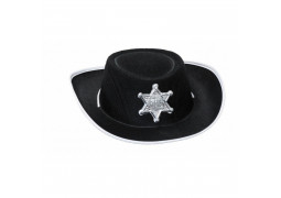 Chapeau feutre sherif enfant noir