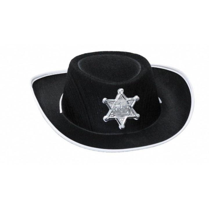 Chapeau feutre sherif enfant noir
