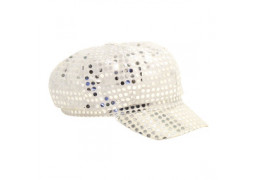 Casquette disco sequins argent