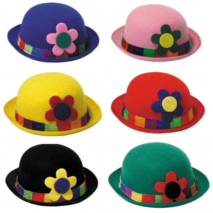 Chapeau melon feutre clown