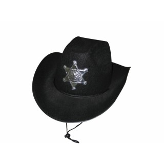 Chapeau feutre sherif noir