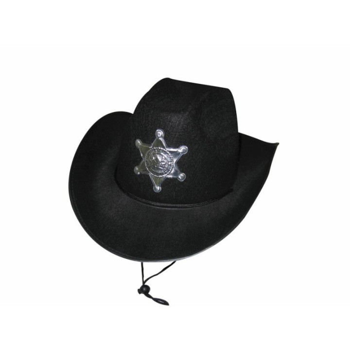 Chapeau feutre sherif noir