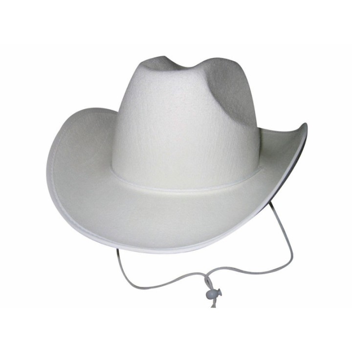 Chapeau feutre cowboy blanc