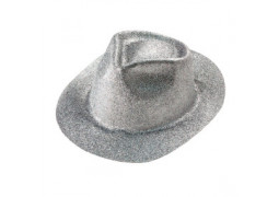 Chapeau plastique borsalino paillete argent