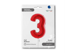 Ballon aluminium 3 rouge