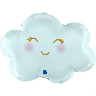 Ballon aluminium forme nuage bleu