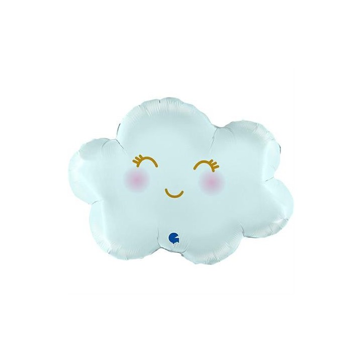 Ballon aluminium forme nuage bleu