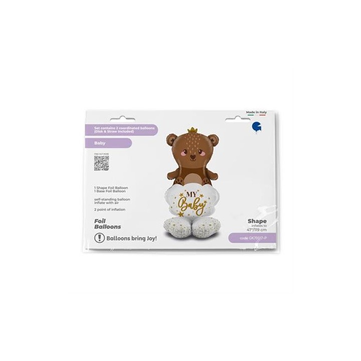 Ballon aluminium geant petit ours my baby