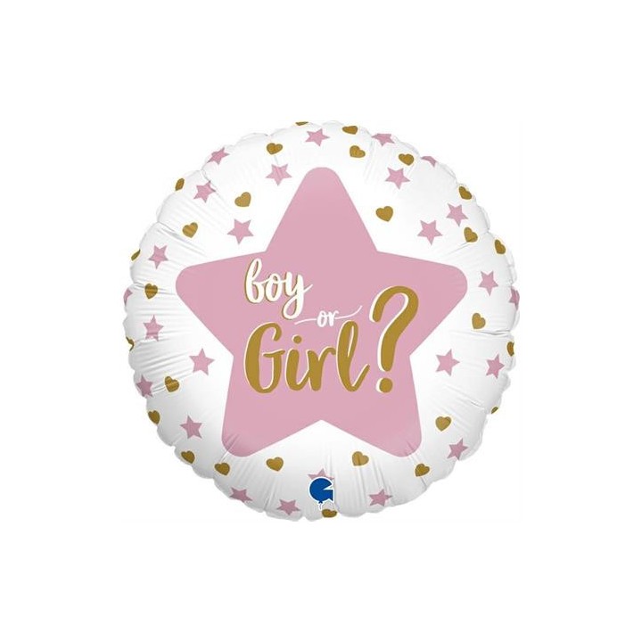 Ballon aluminium rond boy or girl