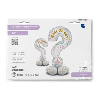 Ballon aluminium geant point interrogation boy or girl