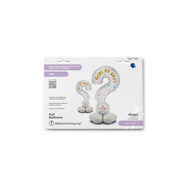 Ballon aluminium geant point interrogation boy or girl